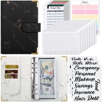 SKYDUE Budget Binder With Cash Envelopes and amp, Expense Budget Sheets – White Marble